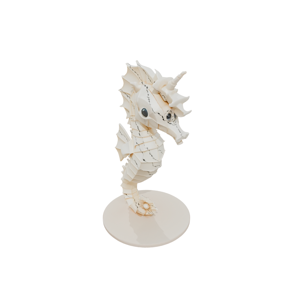 Low-Poly Chibi Flexi Seahorse