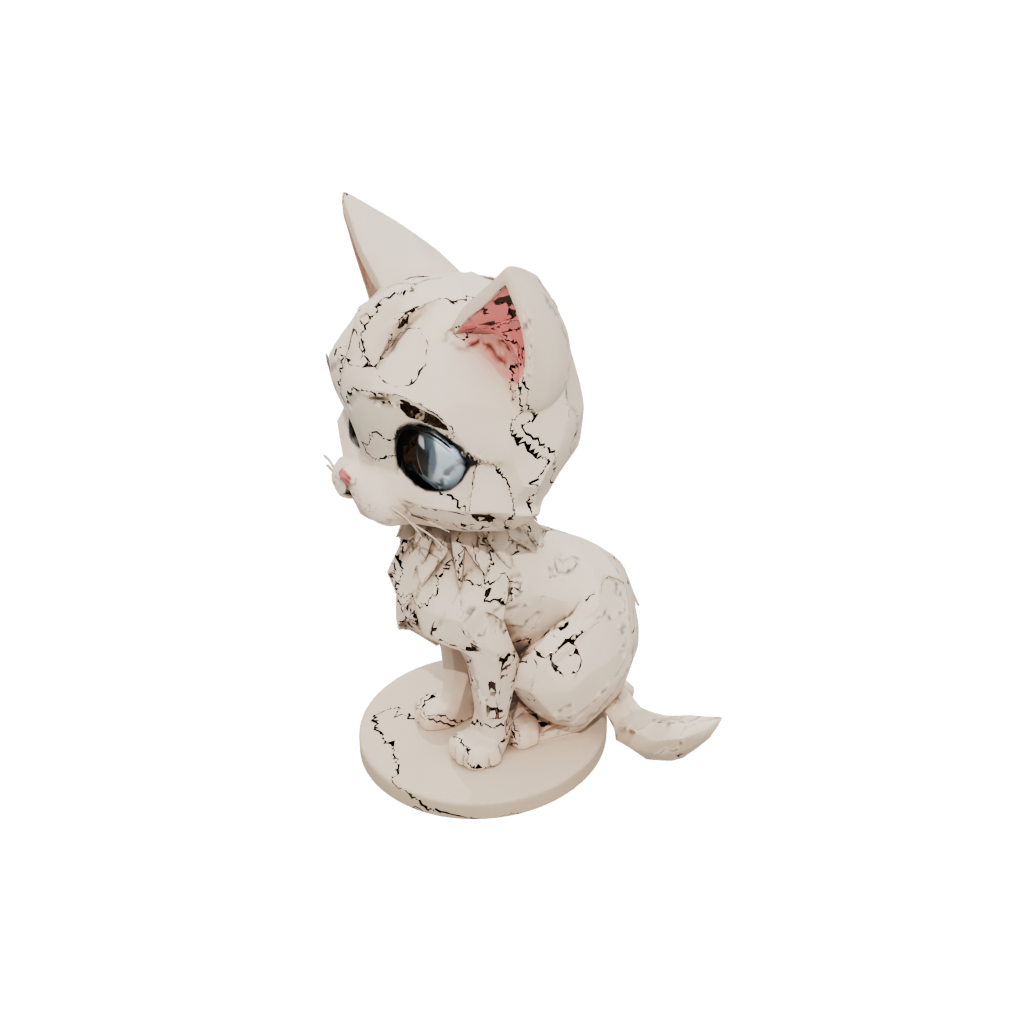 Low-Poly Chibi Flexi Tabby Cat