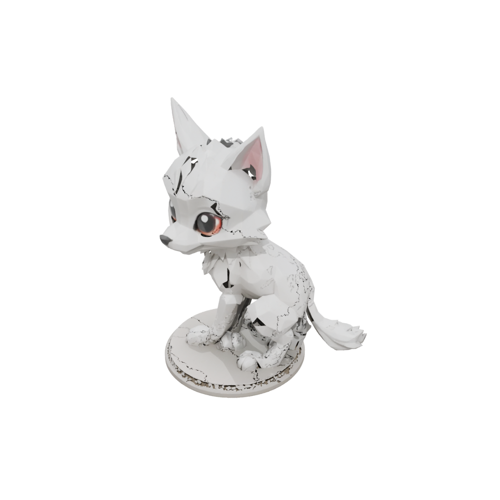 Low-Poly Chibi Flexi Wolf Pup