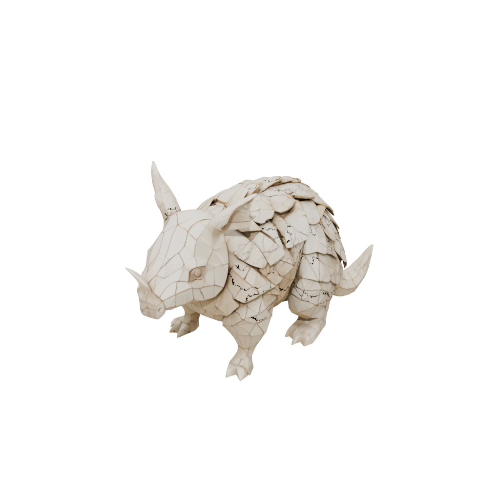 Low-Poly Floral Flexi Armadillo