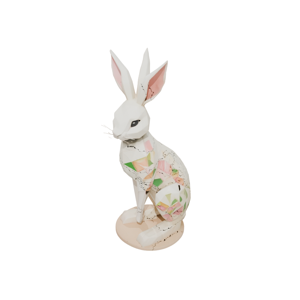 Low-Poly Floral Flexi Bunny Rabbit