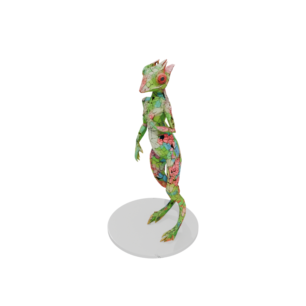 Low-Poly Floral Flexi Chameleon