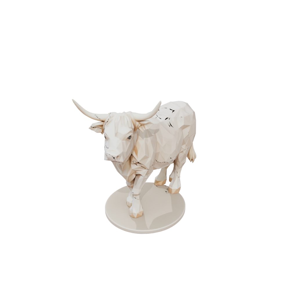 Low-Poly Floral Flexi Highland Cow