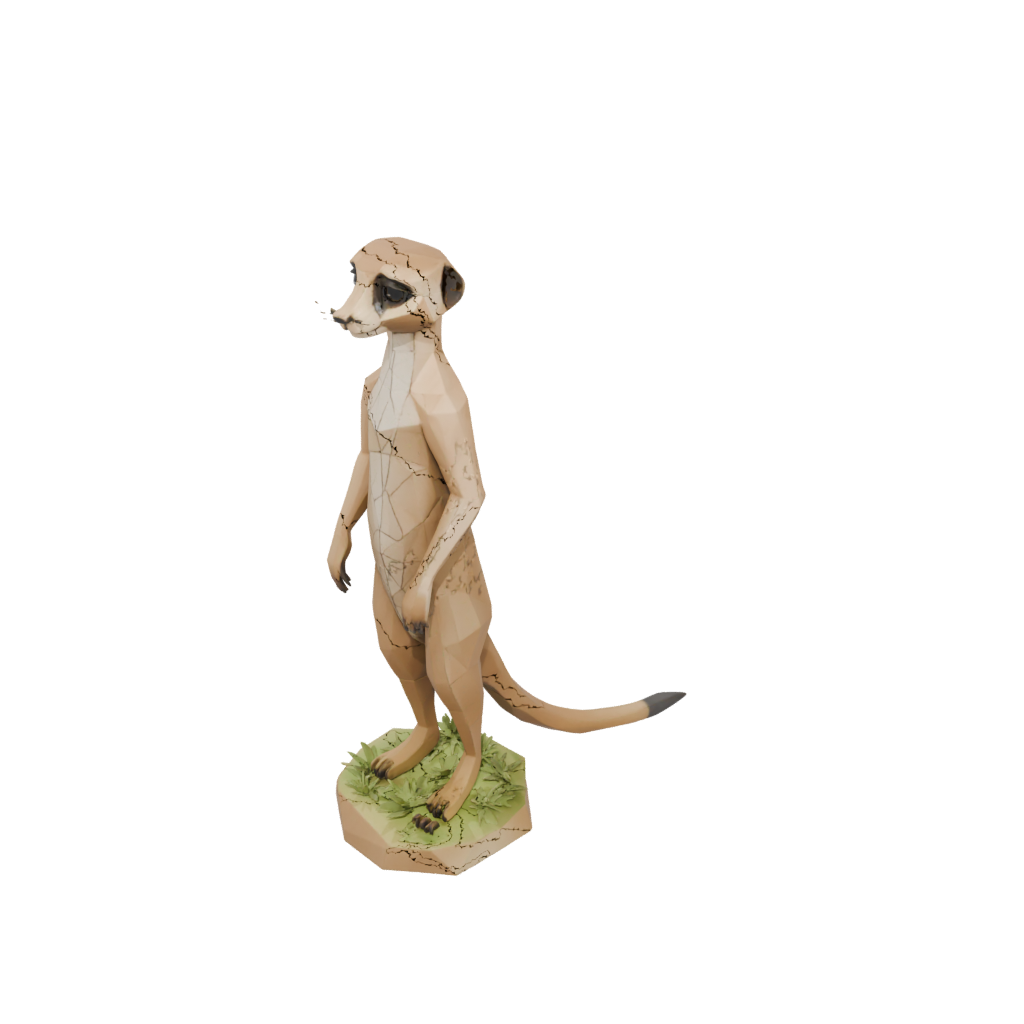 Low-Poly Floral Flexi Meerkat