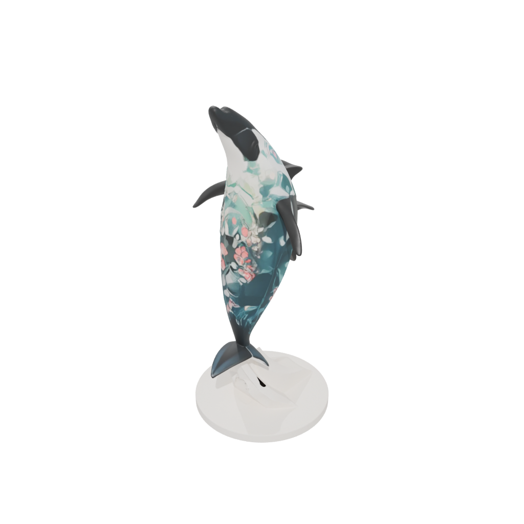 Low-Poly Floral Flexi Orca Whale