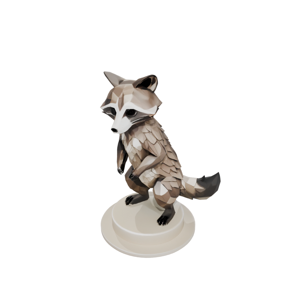 Low-Poly Floral Flexi Raccoon