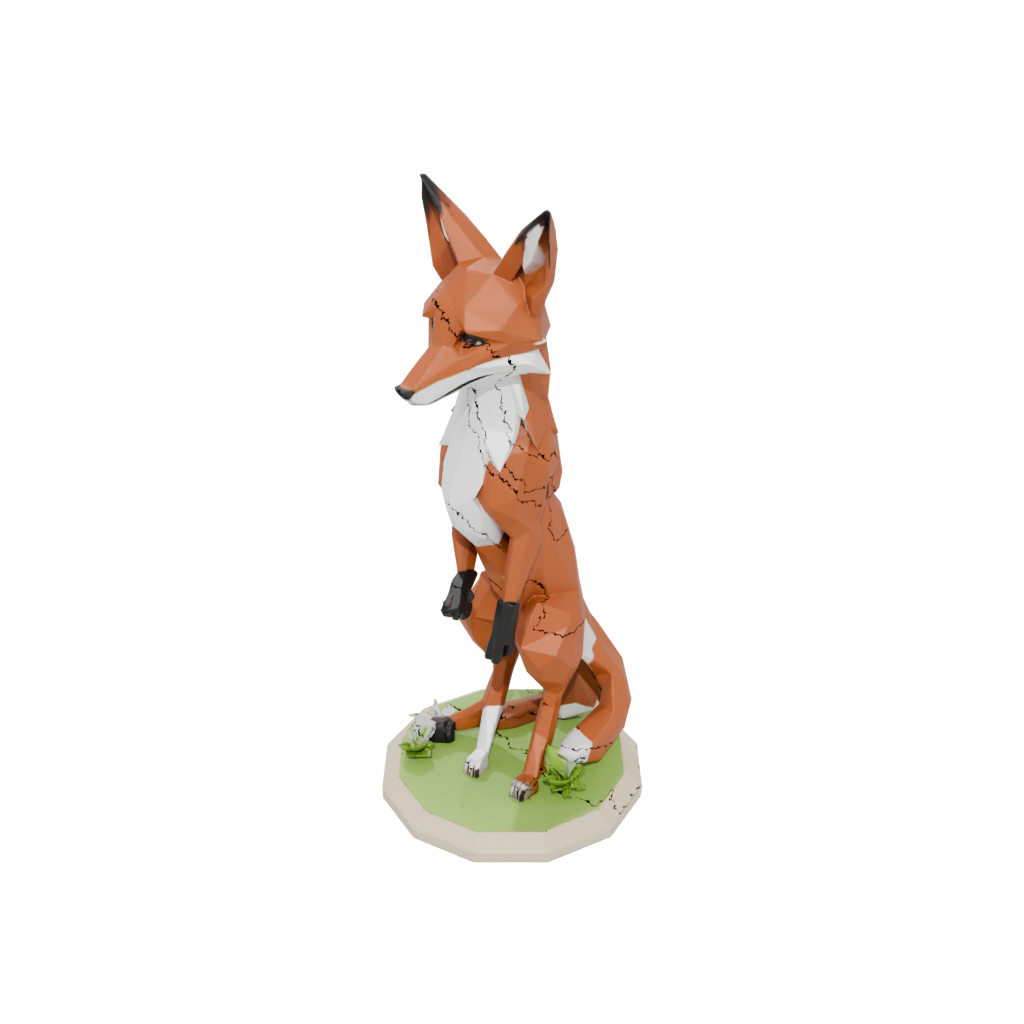 Low-Poly Floral Flexi Red Fox