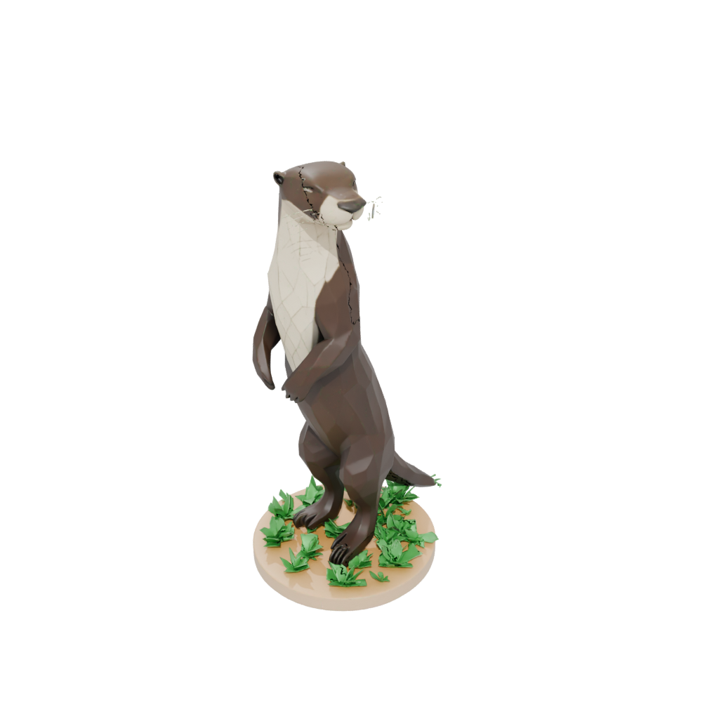 Low-Poly Floral Flexi River Otter