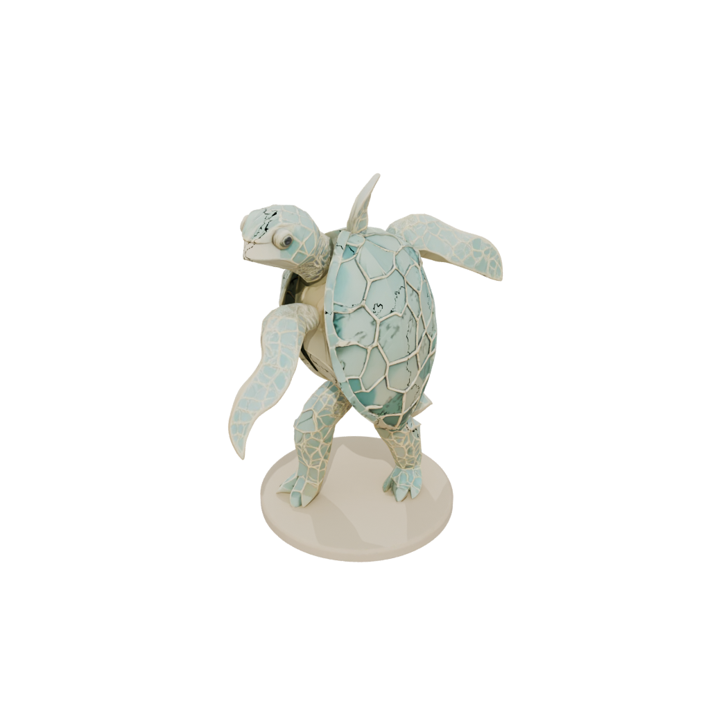 Low-Poly Floral Flexi Sea Turtle