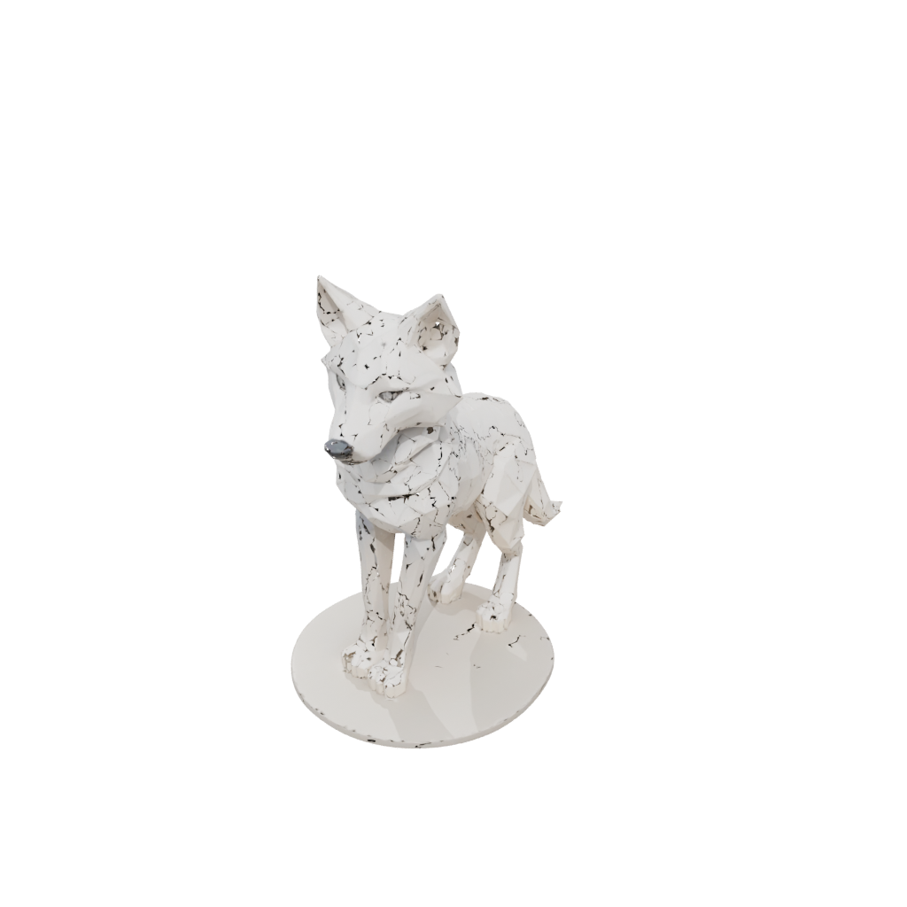 Low-Poly Floral Flexi Wolf Pup
