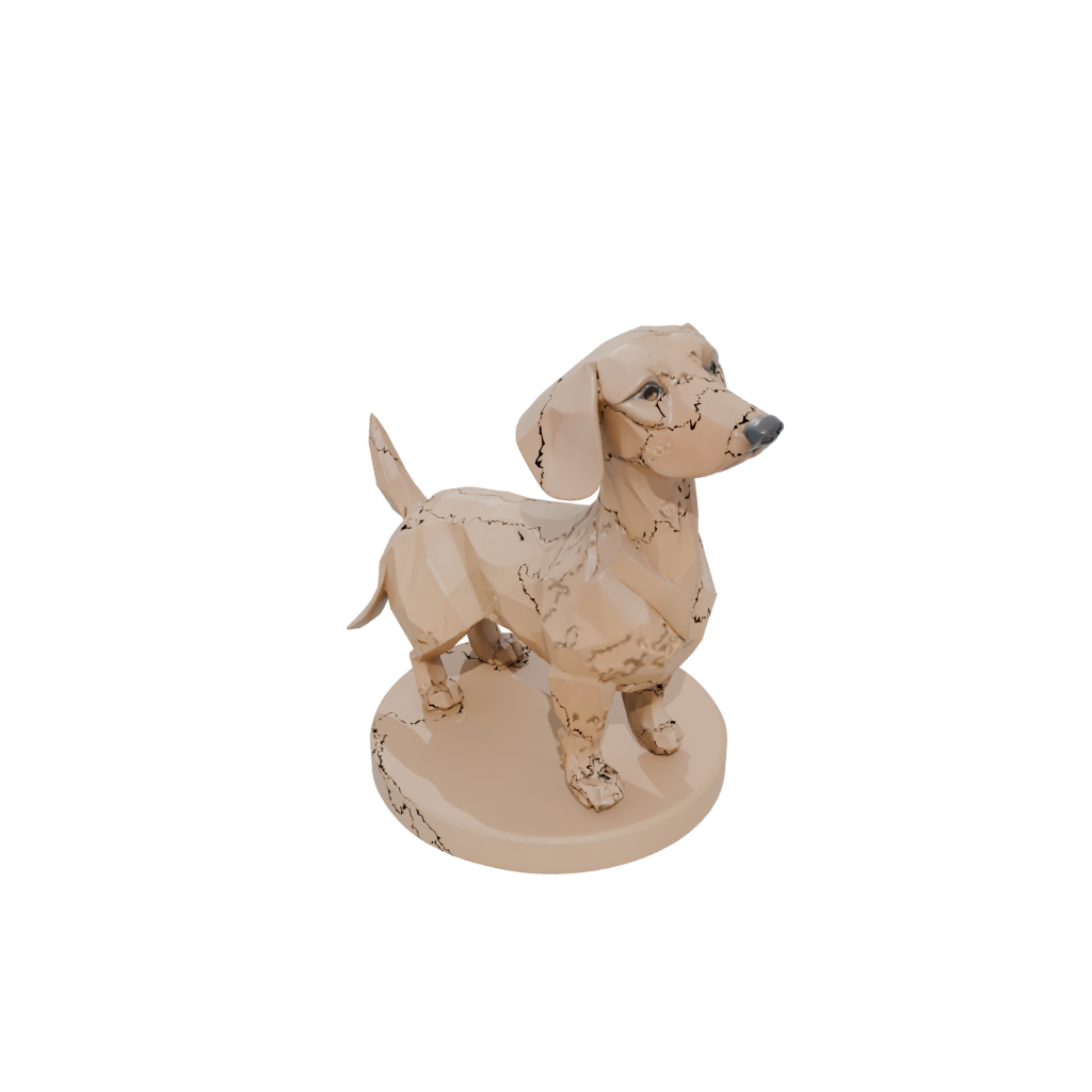 Low-Poly Geo Flexi Dachshund Dog
