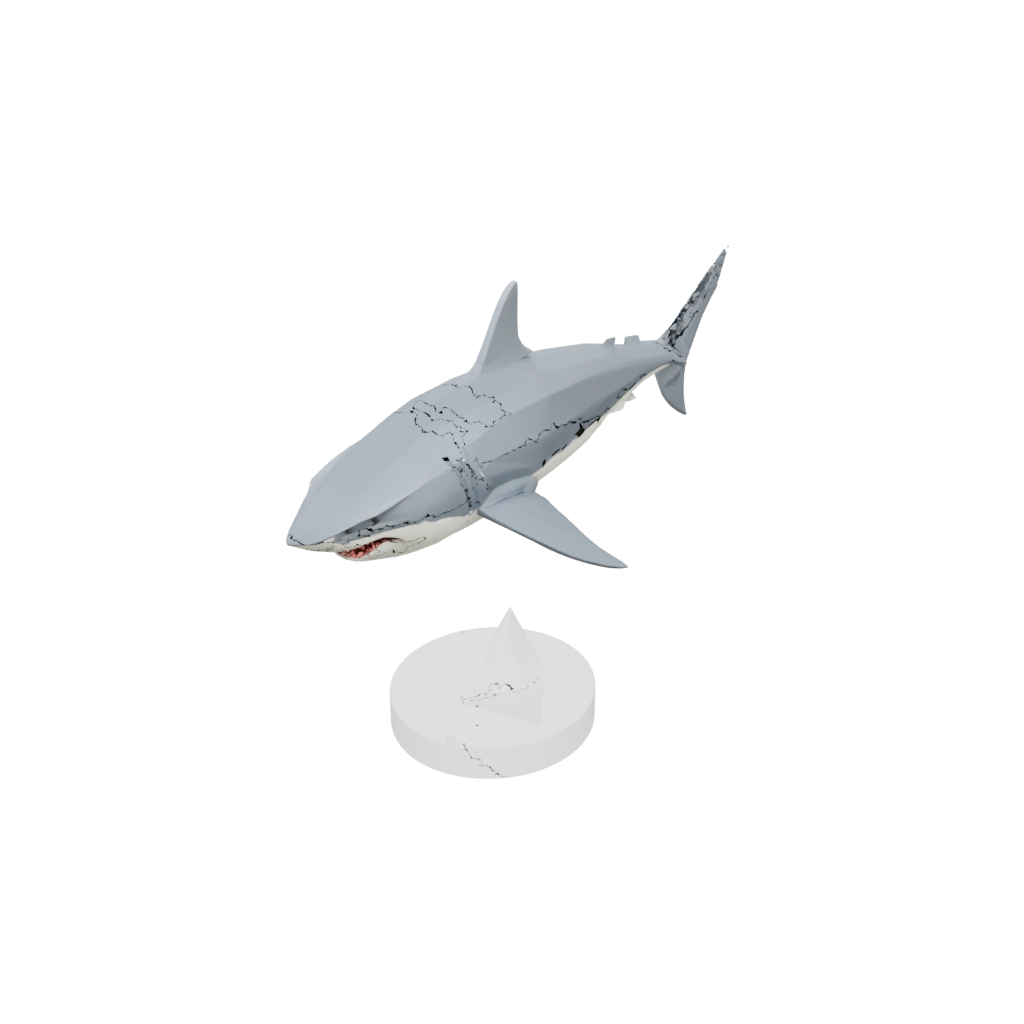 Low-Poly Geo Flexi Great White Shark