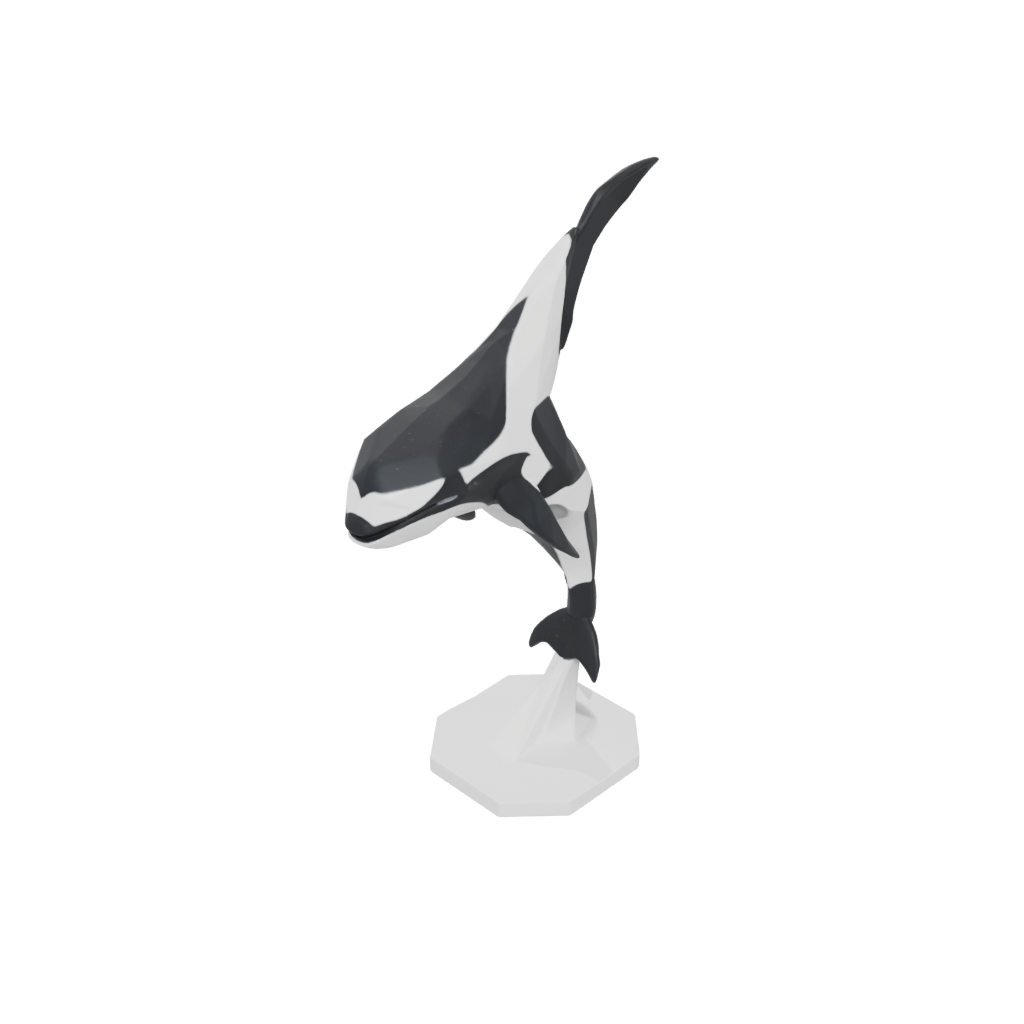 Low-Poly Geo Flexi Orca Whale