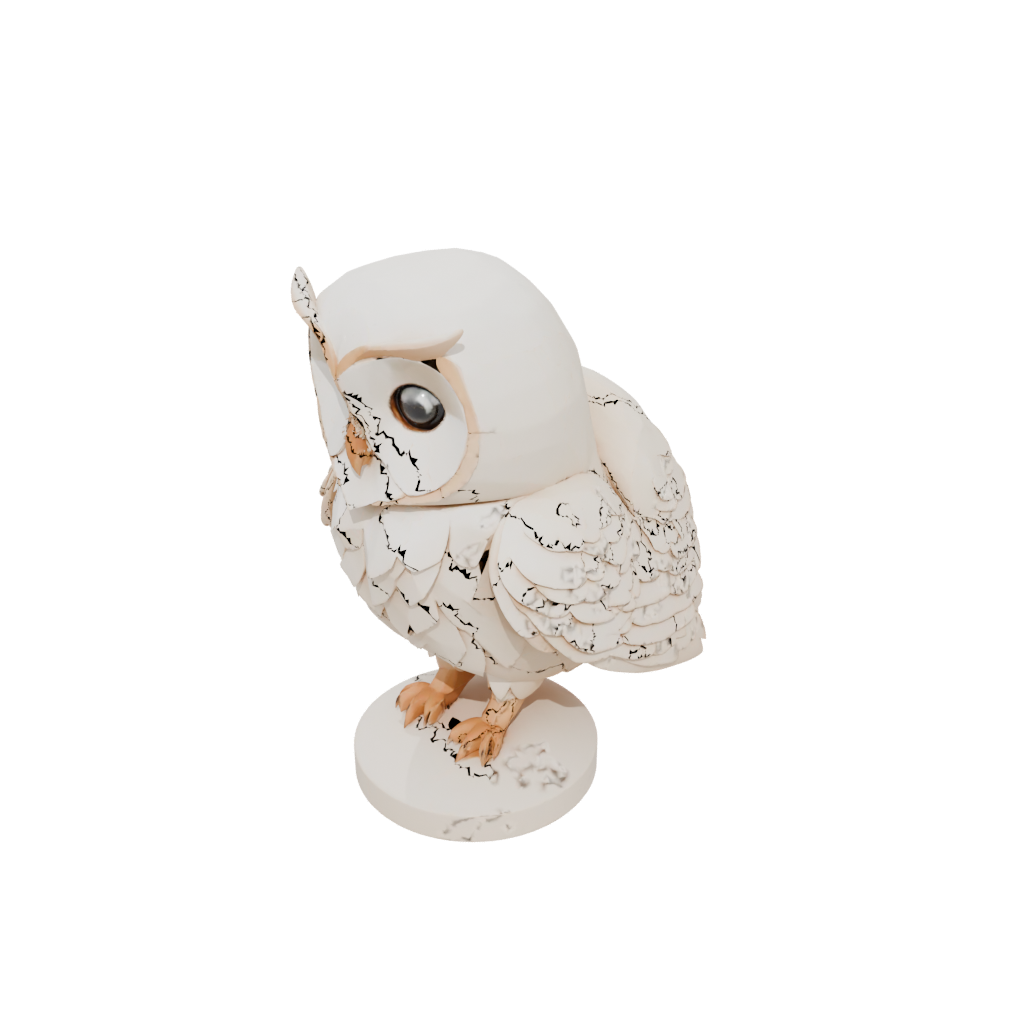 Low-Poly Kawaii Flexi Barn Owl