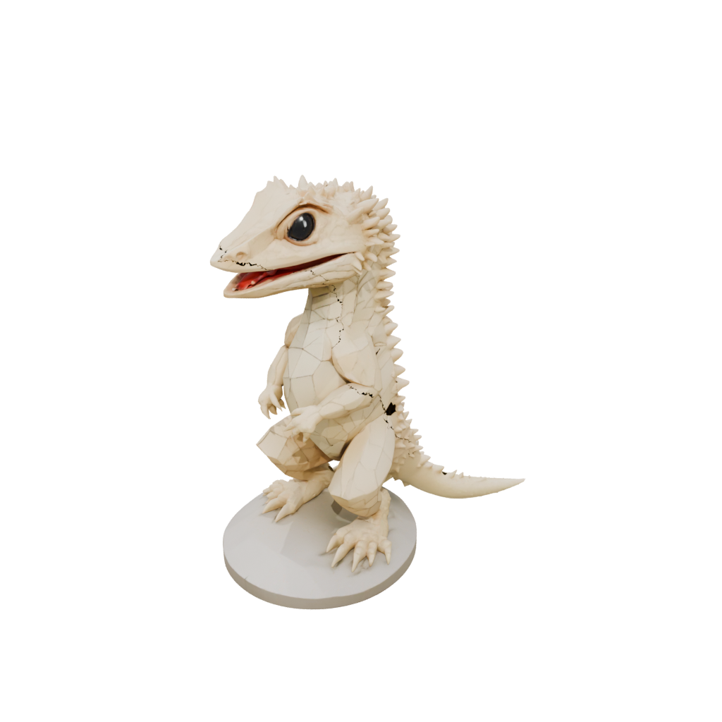Low-Poly Kawaii Flexi Bearded Dragon