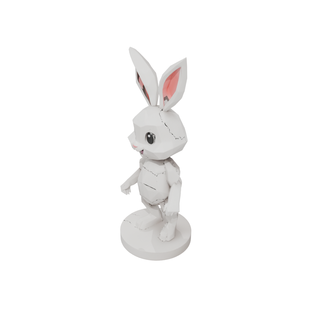 Low-Poly Kawaii Flexi Bunny Rabbit