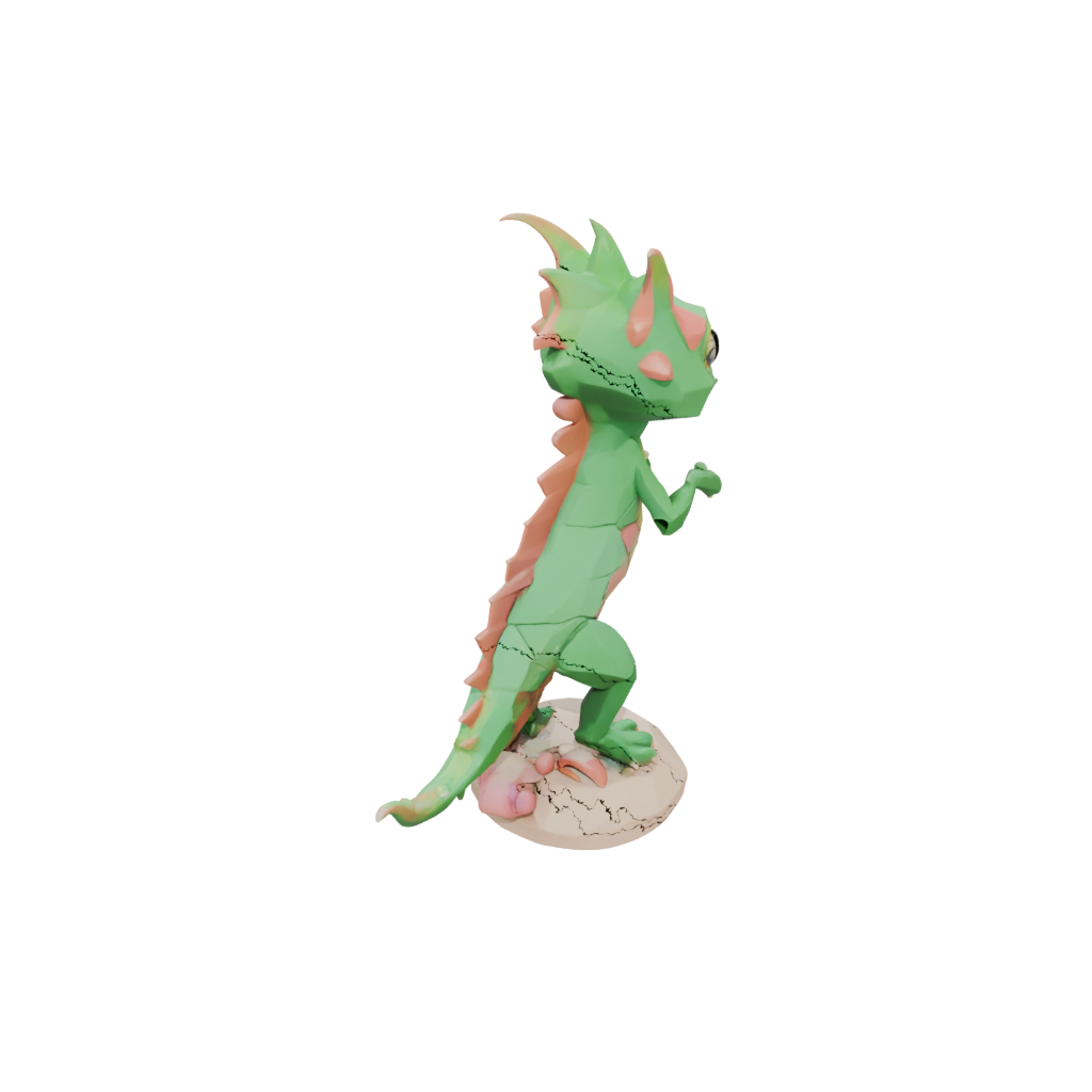 Low-Poly Kawaii Flexi Chameleon