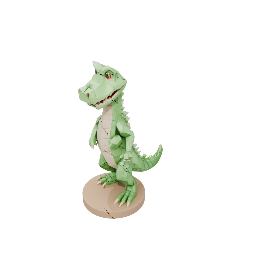 Low-Poly Kawaii Flexi Crocodile