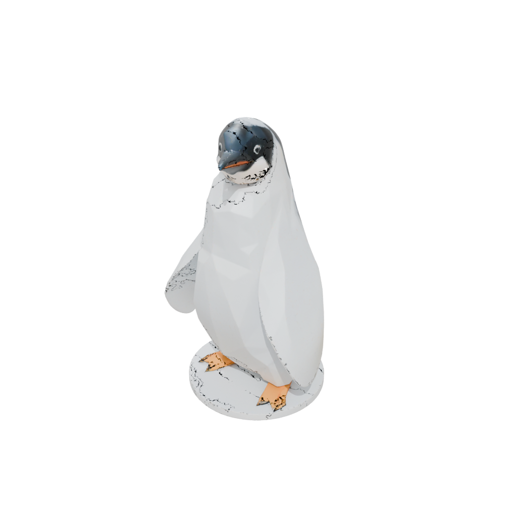 Low-Poly Kawaii Flexi Emperor Penguin