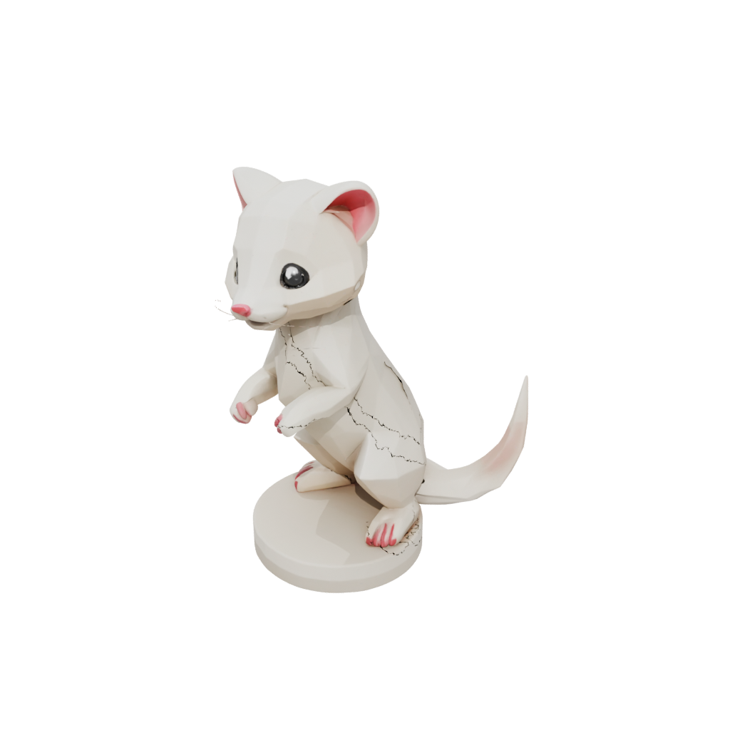 Low-Poly Kawaii Flexi Ferret