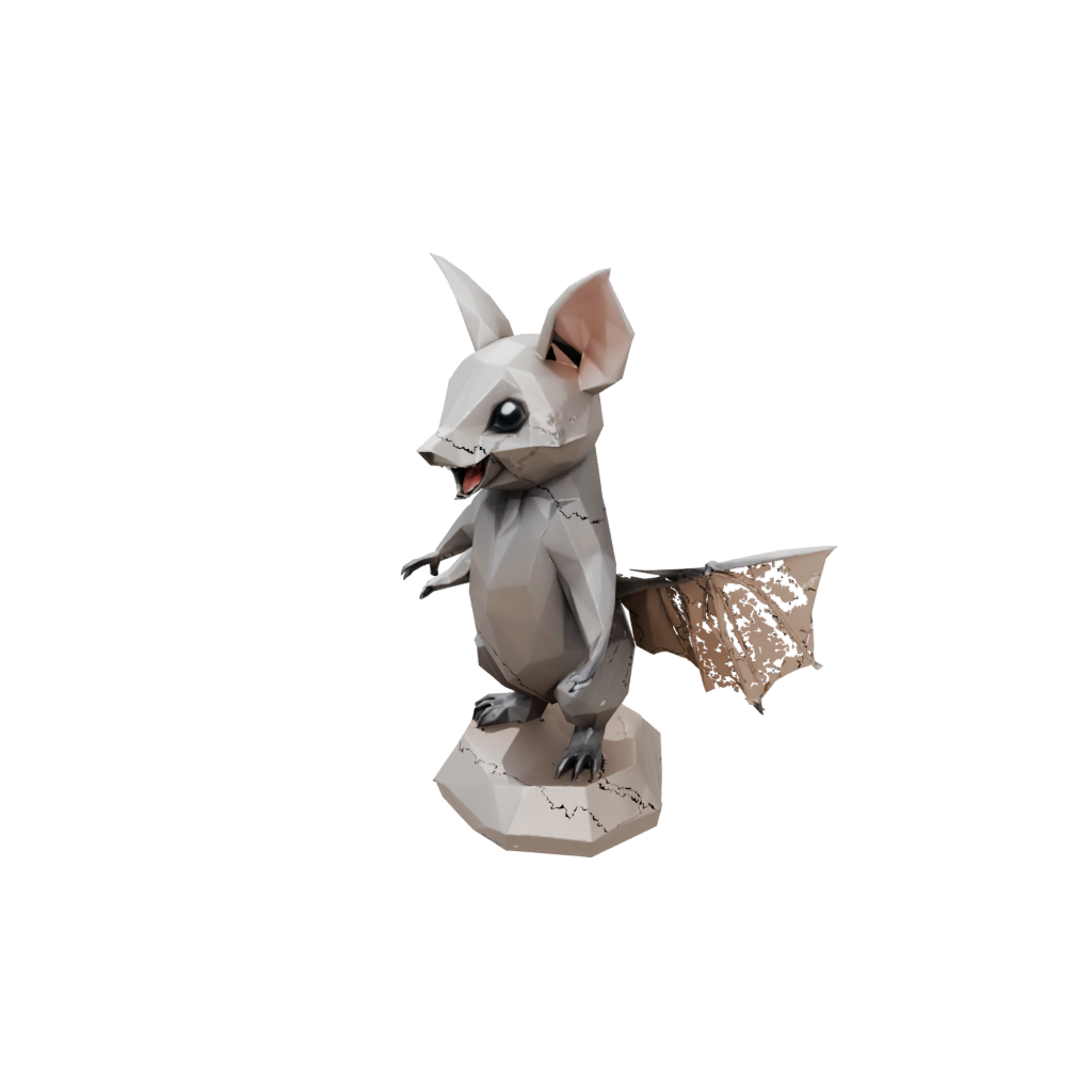 Low-Poly Kawaii Flexi Fruit Bat
