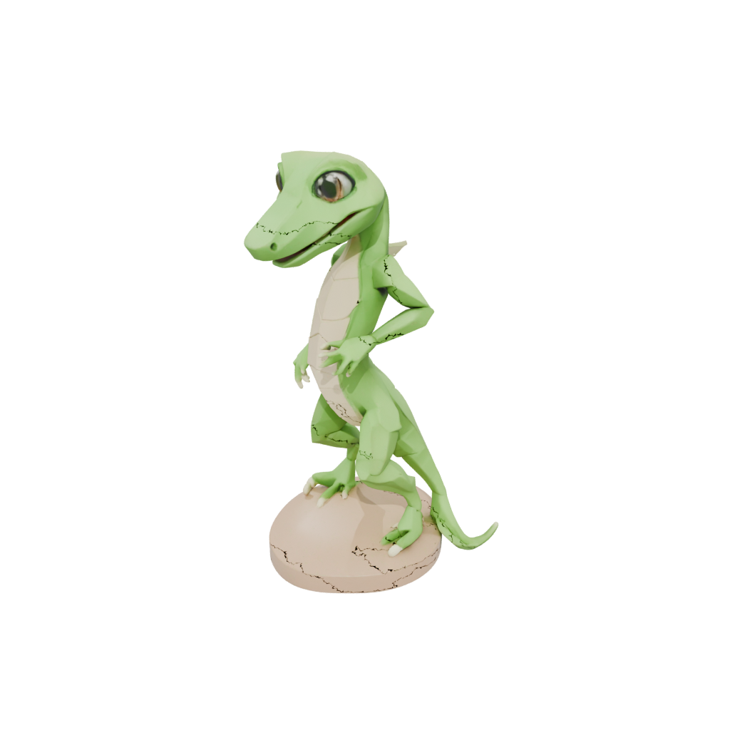 Low-Poly Kawaii Flexi Gecko