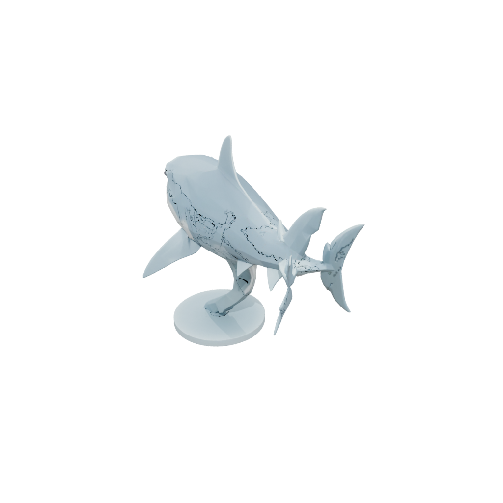 Low-Poly Kawaii Flexi Great White Shark