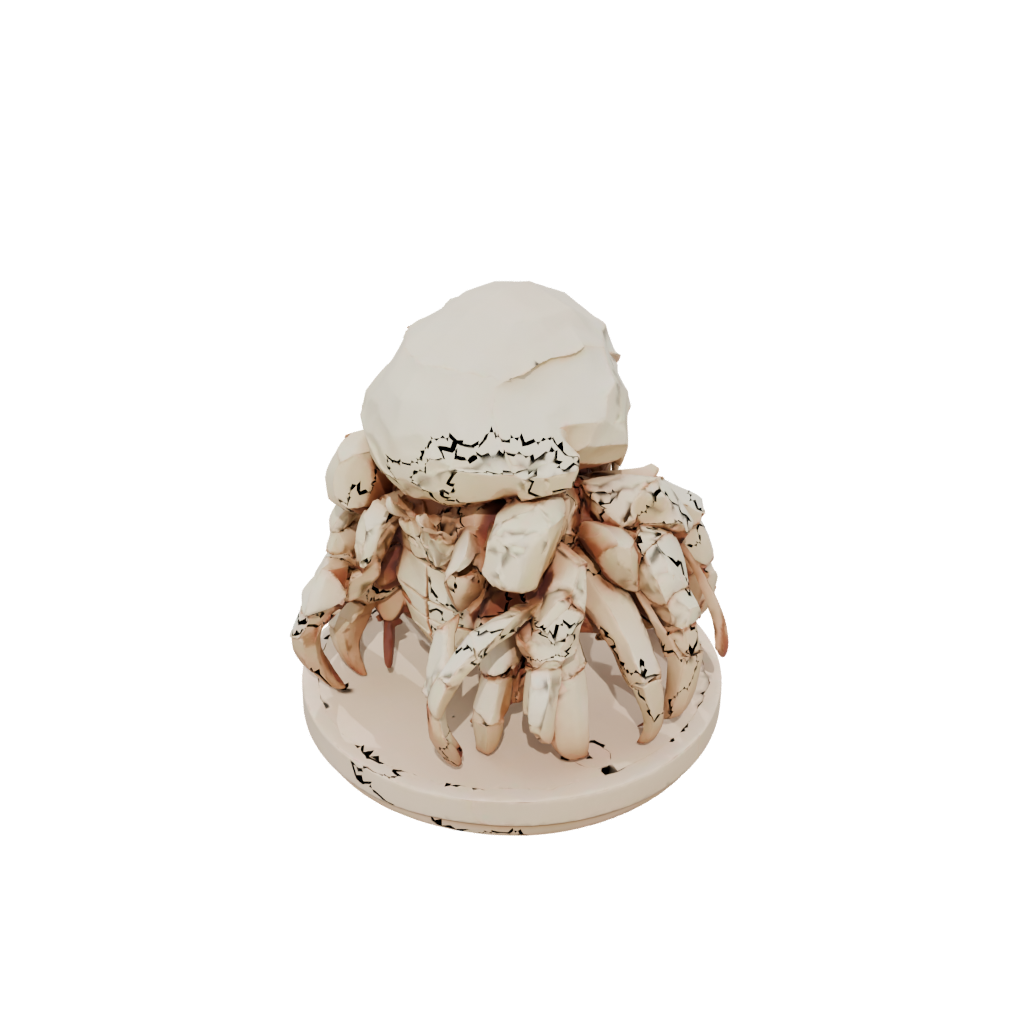 Low-Poly Kawaii Flexi Hermit Crab