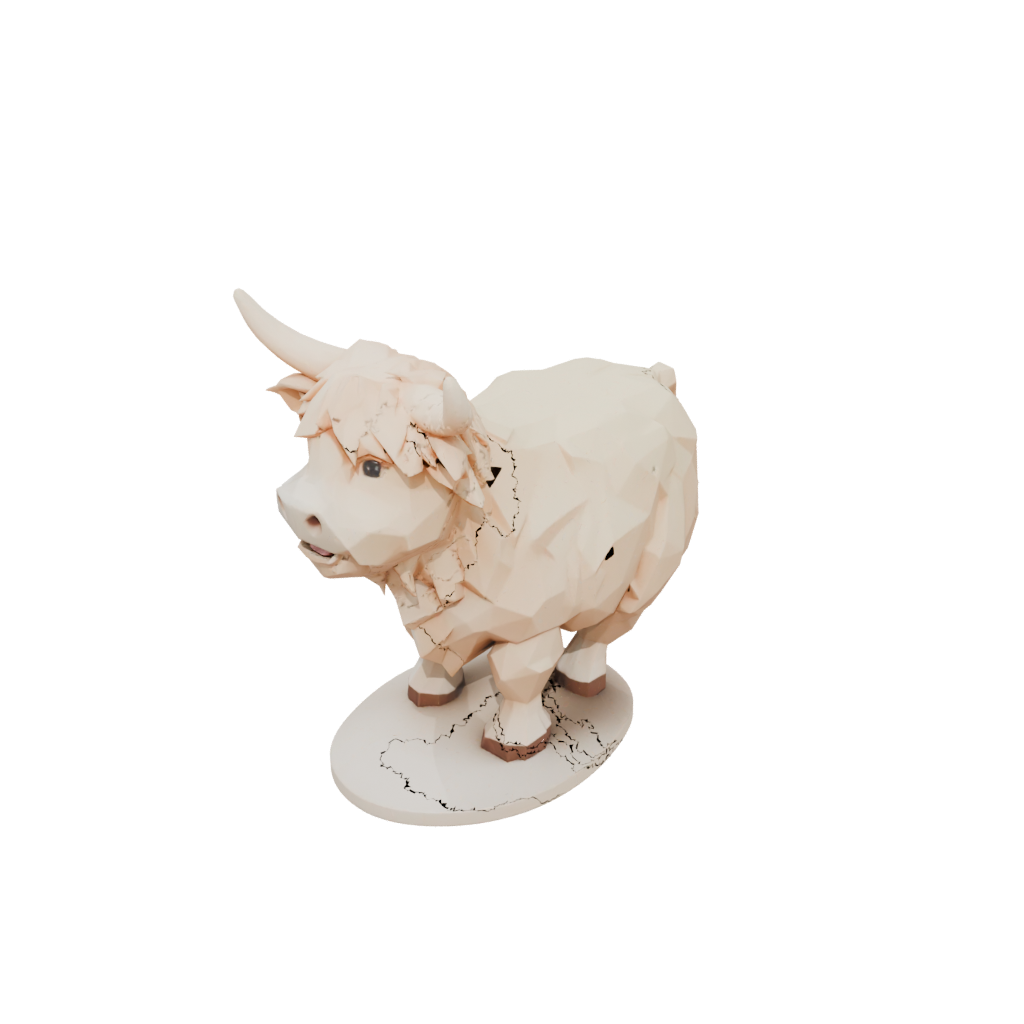 Low-Poly Kawaii Flexi Highland Cow