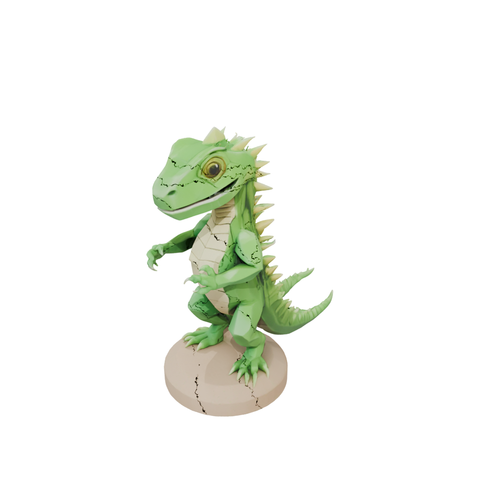 Low-Poly Kawaii Flexi Iguana
