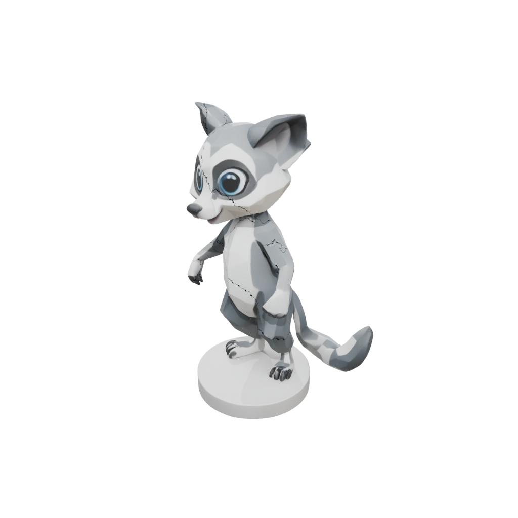 Low-Poly Kawaii Flexi Lemur