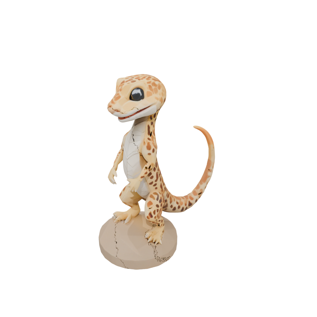 Low-Poly Kawaii Flexi Leopard Gecko