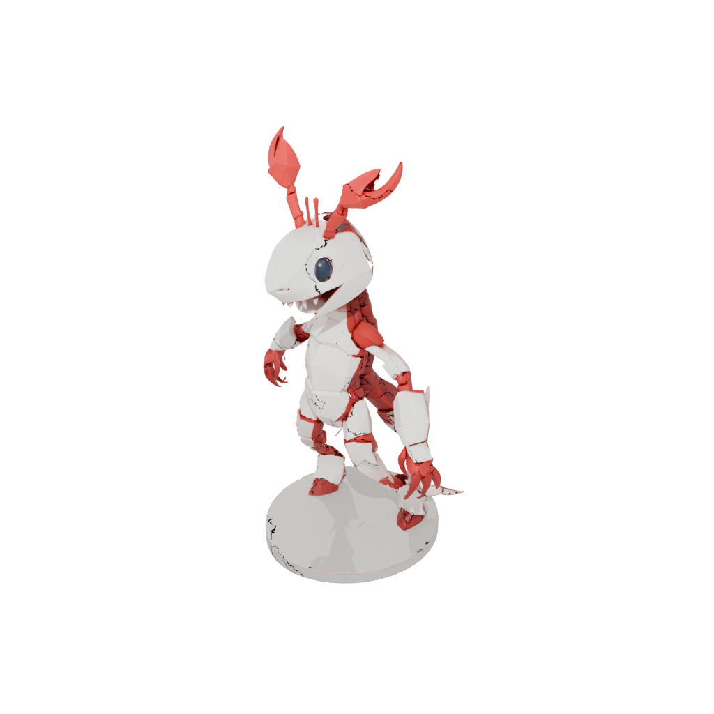 Low-Poly Kawaii Flexi Lobster
