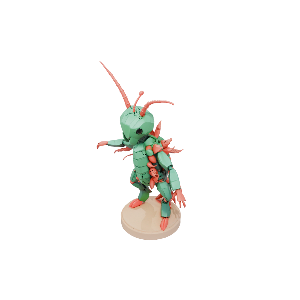 Low-Poly Kawaii Flexi Mantis Shrimp