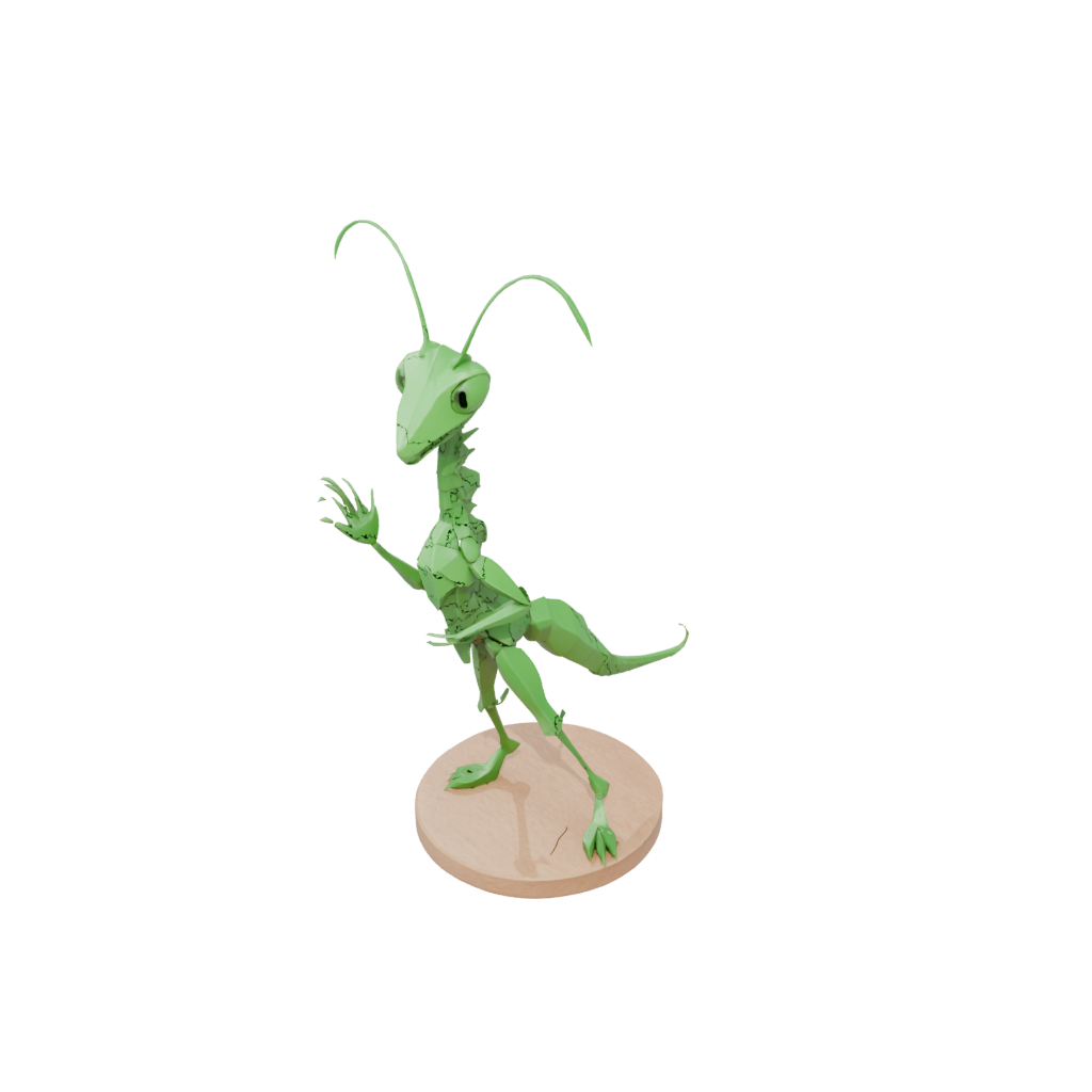 Low-Poly Kawaii Flexi Praying Mantis