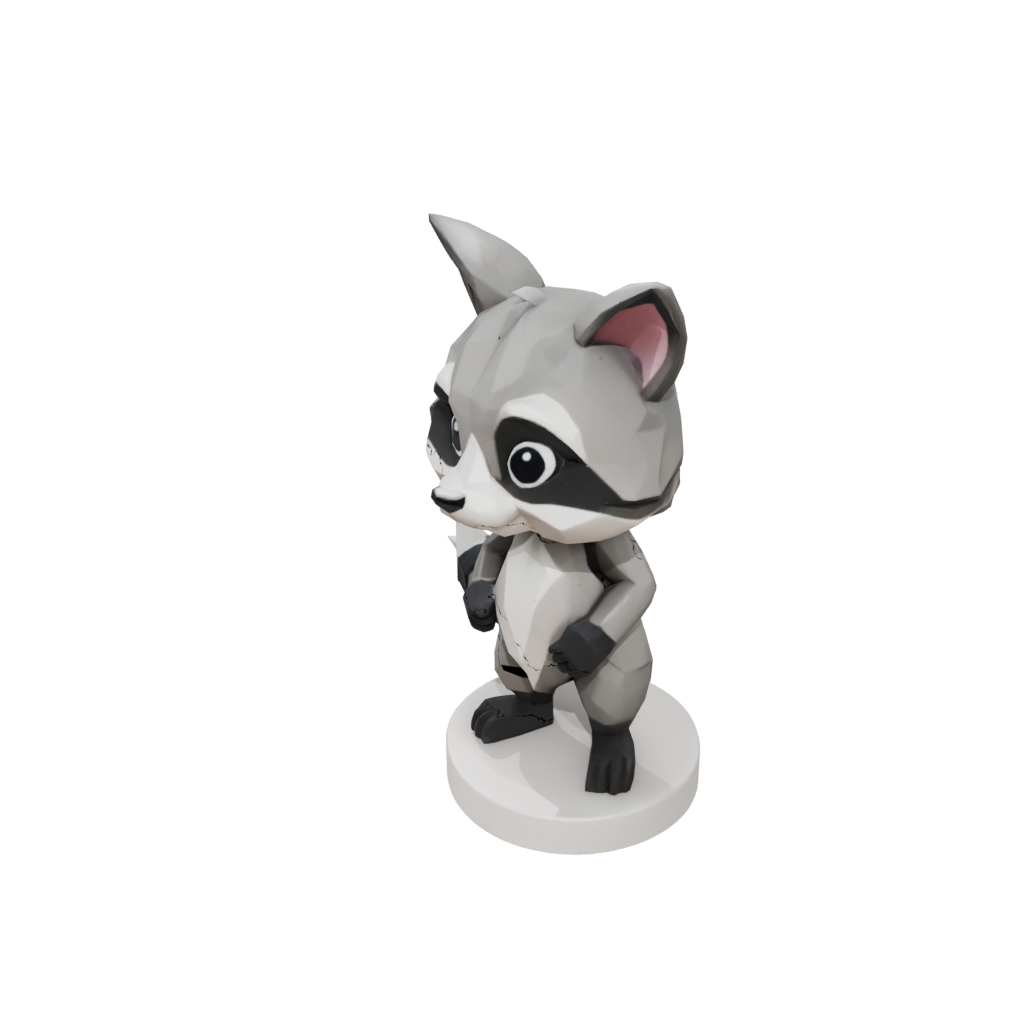 Low-Poly Kawaii Flexi Raccoon