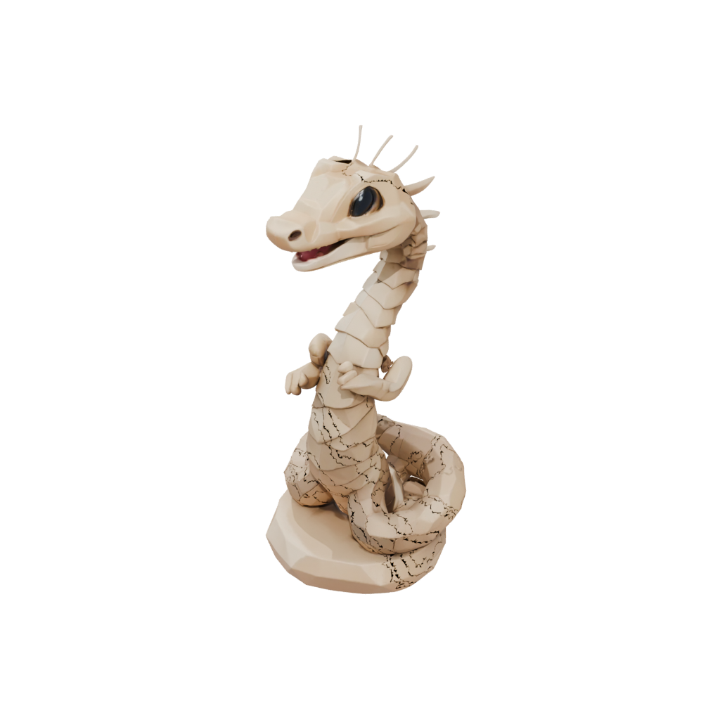 Low-Poly Kawaii Flexi Rattlesnake