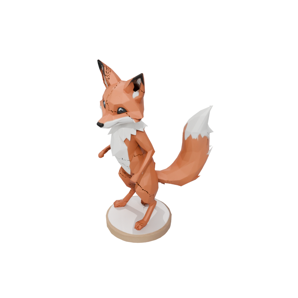 Low-Poly Kawaii Flexi Red Fox