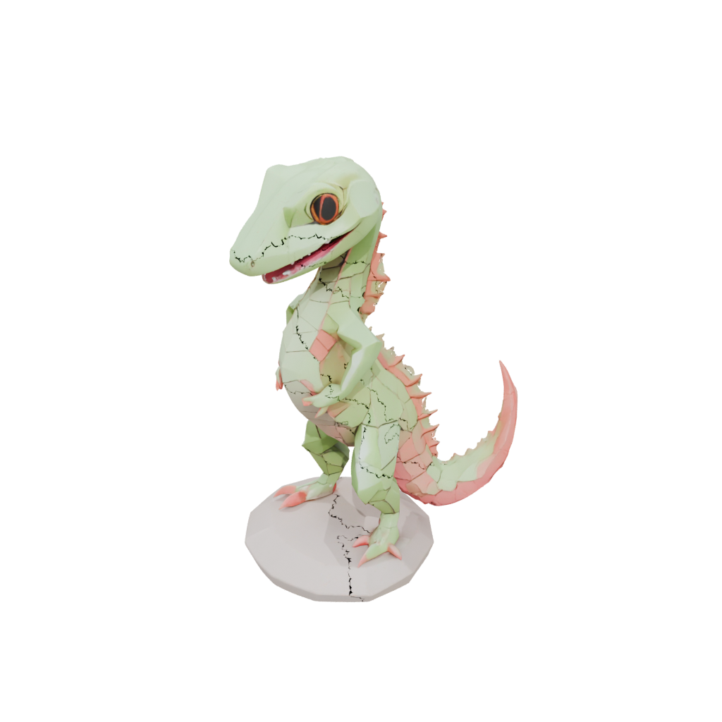 Low-Poly Kawaii Flexi Salamander