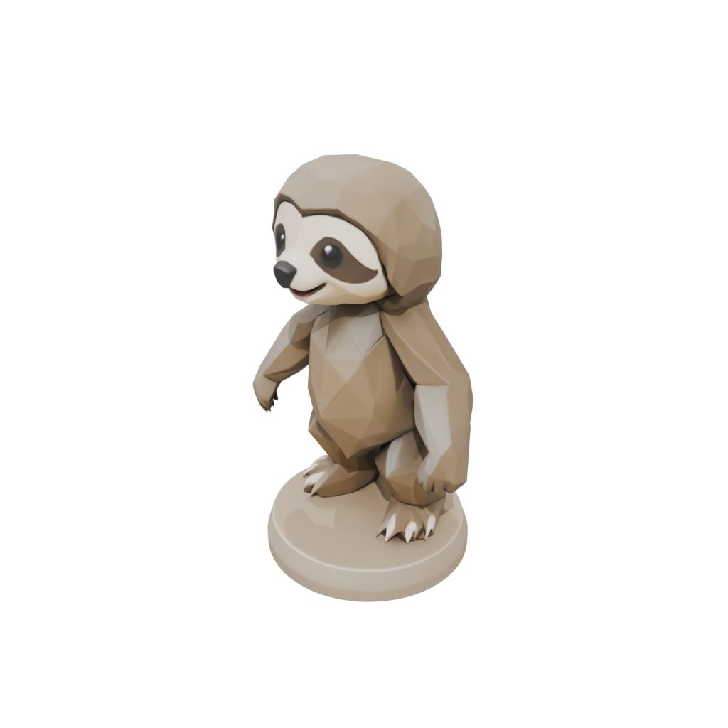 Low-Poly Kawaii Flexi Sloth