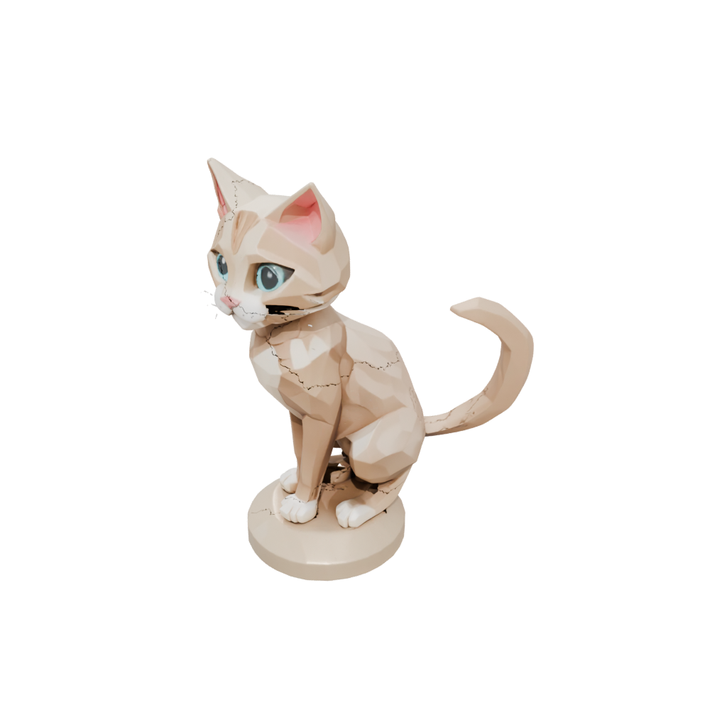 Low-Poly Kawaii Flexi Tabby Cat