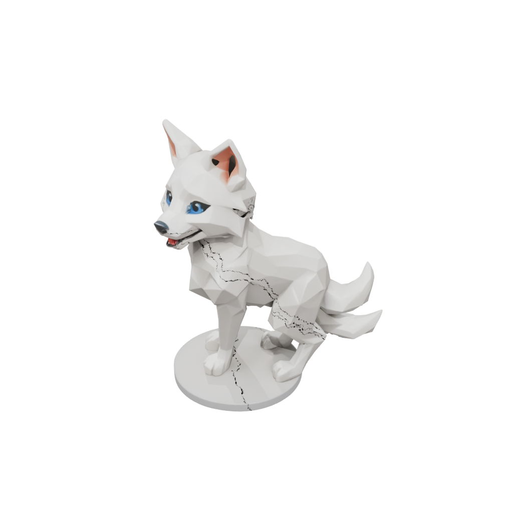 Low-Poly Kawaii Flexi Wolf Pup