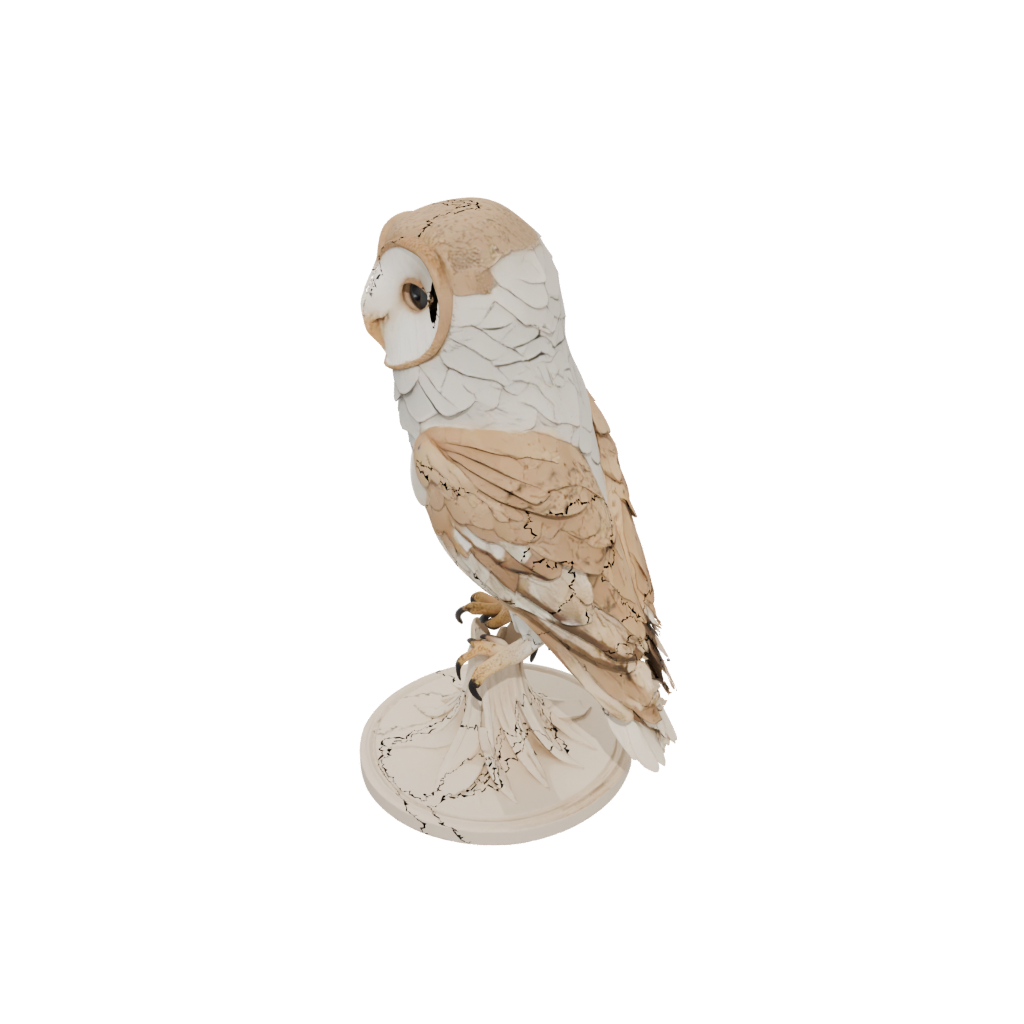Low-Poly Realistic Flexi Barn Owl