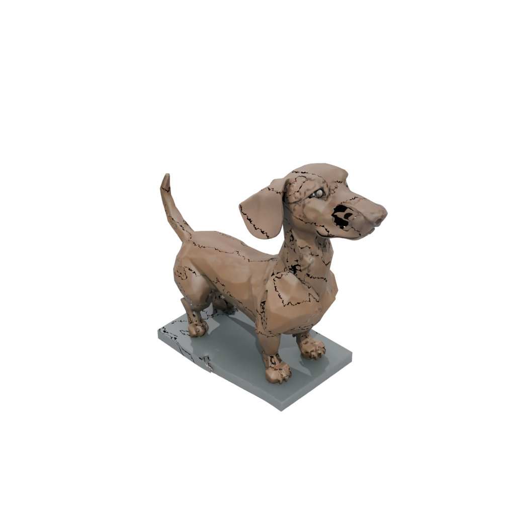 Low-Poly Realistic Flexi Dachshund Dog