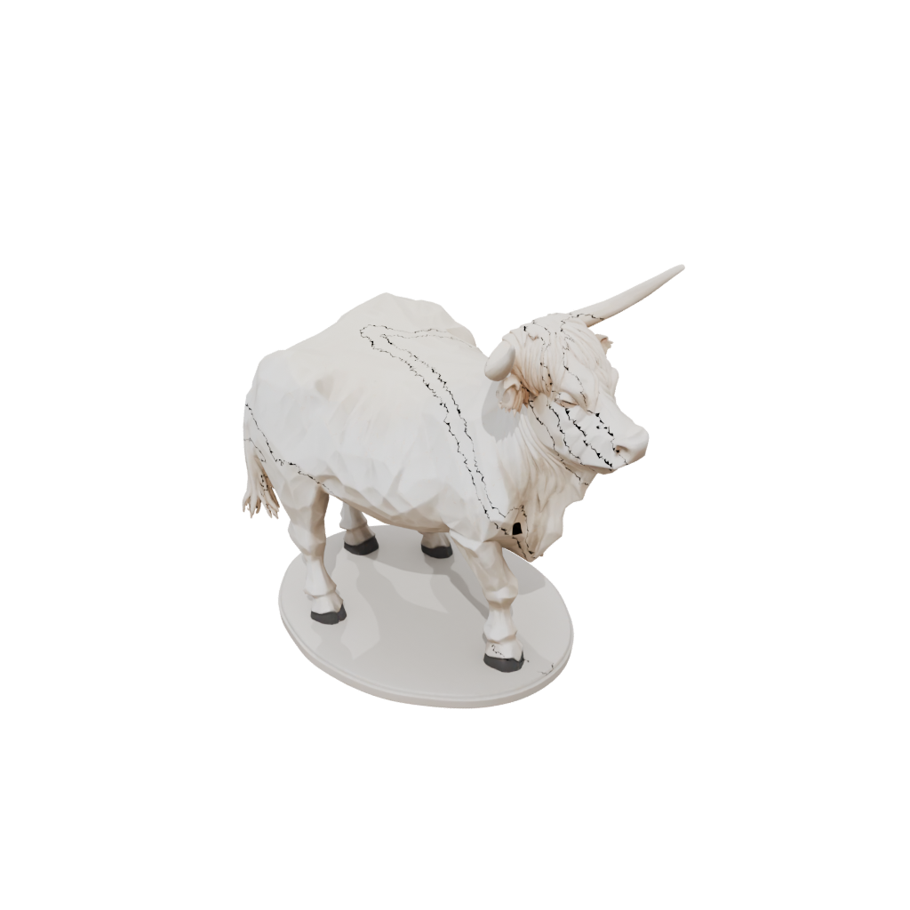Low-Poly Realistic Flexi Highland Cow
