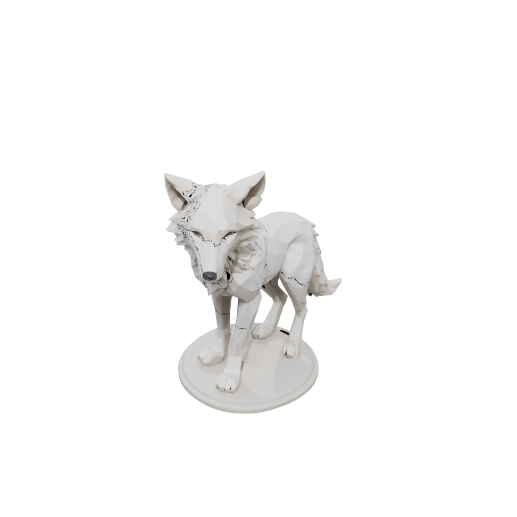 Low-Poly Realistic Flexi Wolf Pup