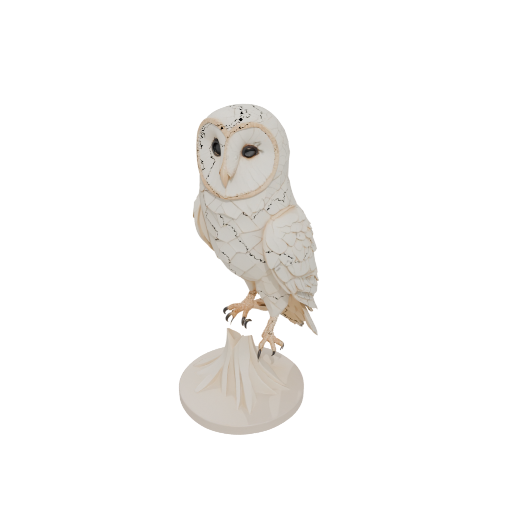 Low-Poly Skeleton Flexi Barn Owl