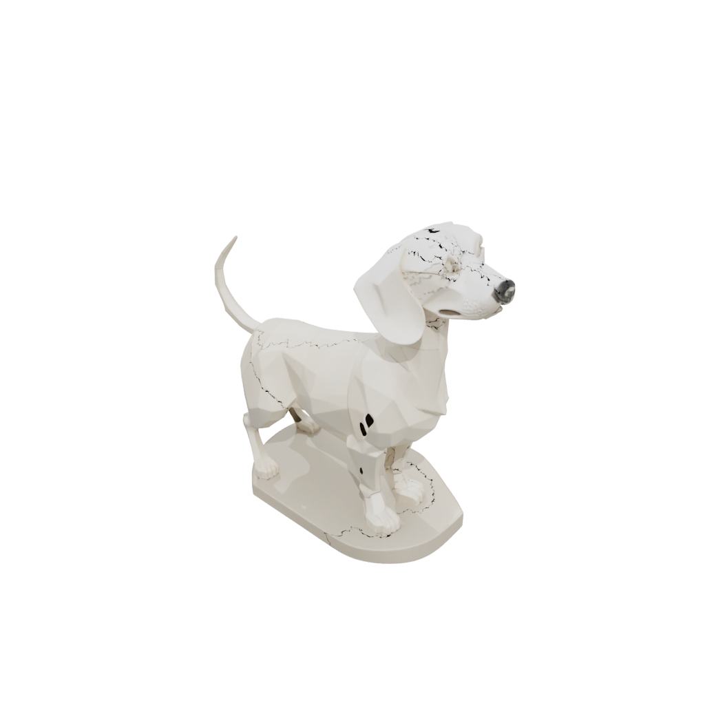 Low-Poly Skeleton Flexi Dachshund Dog