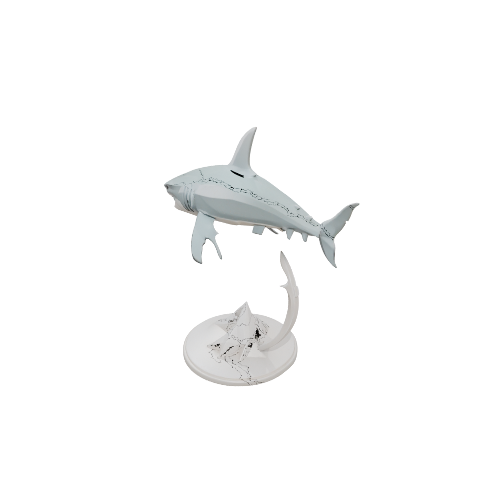 Low-Poly Skeleton Flexi Great White Shark