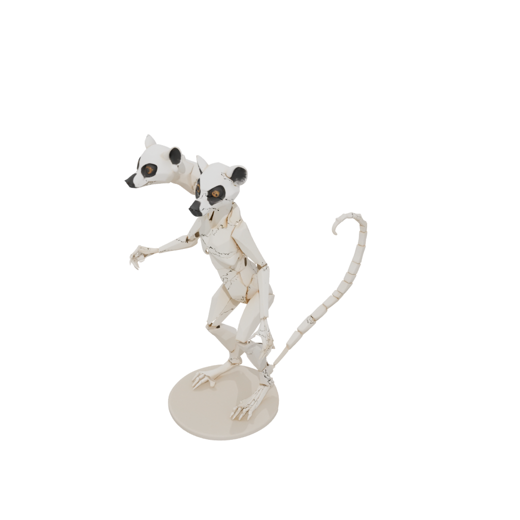 Low-Poly Skeleton Flexi Lemur